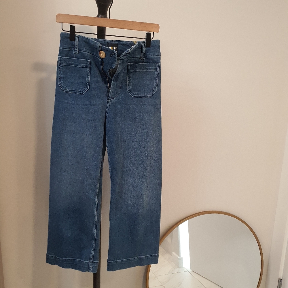 Maeve Medium Blue Wide Leg Jeans
